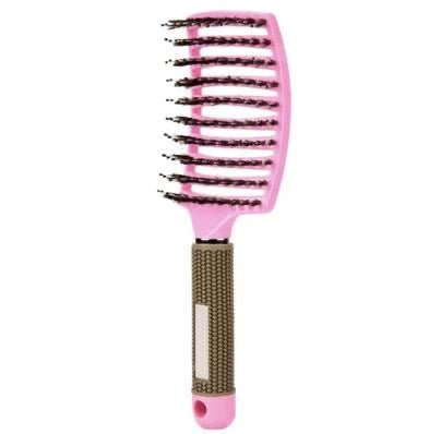 Curved vented, hairbrush boar bristle - Goddesshairandskin
