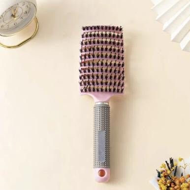 Curved vented, hairbrush boar bristle - Goddesshairandskin