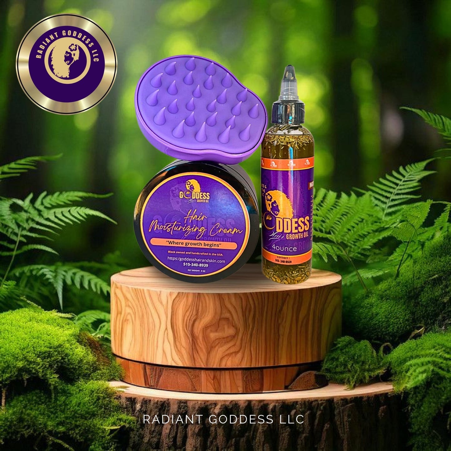 Radiant Goddess Length Retention Kit – Hair Growth Oil & Moisturizing Cream - Goddesshairandskin