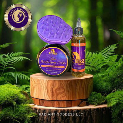Radiant Goddess Length Retention Kit – Hair Growth Oil & Moisturizing Cream - Goddesshairandskin